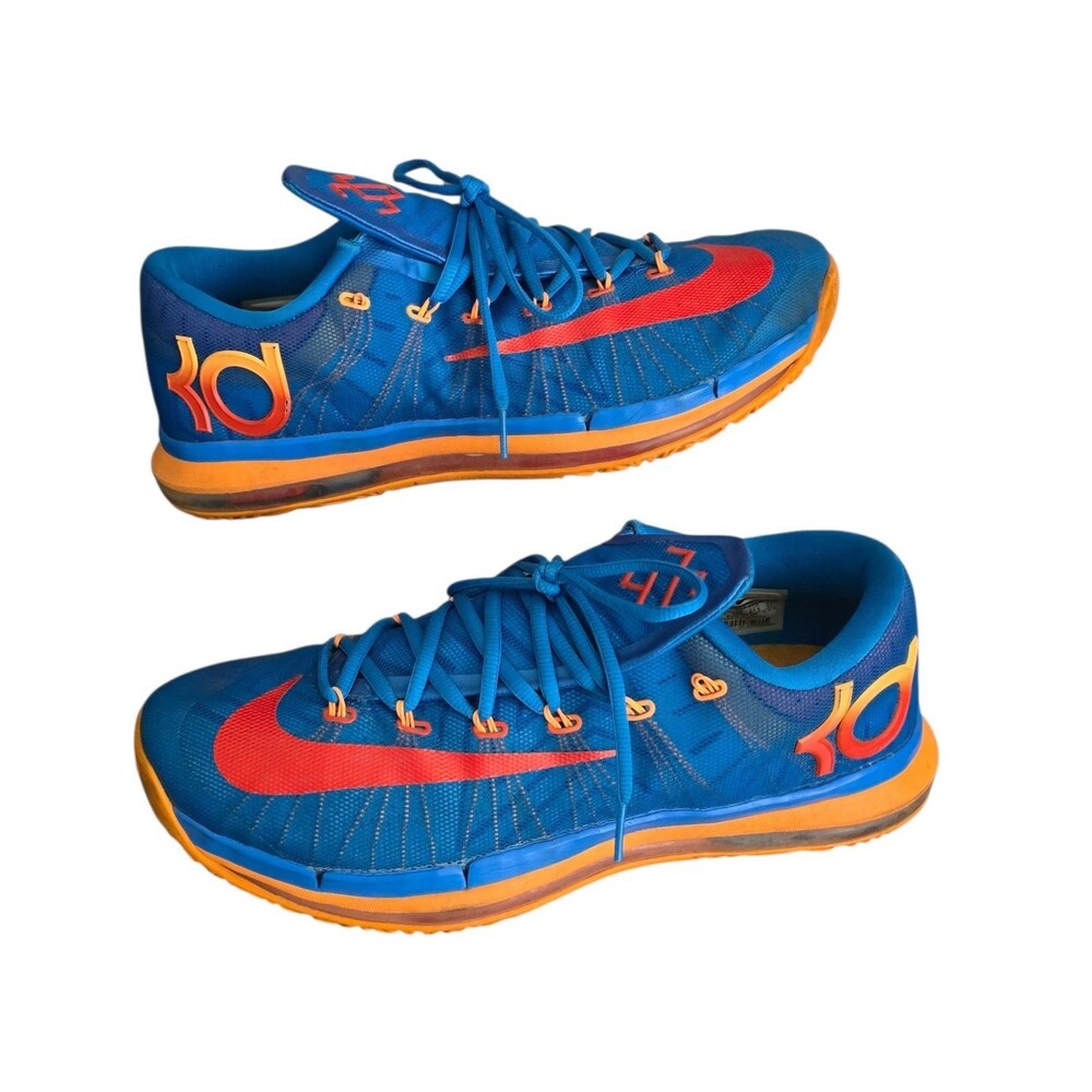 Nike KD 6 Elite Team Shoes Mens Size 13 Blue Orange Basketball 642838 400 No Box